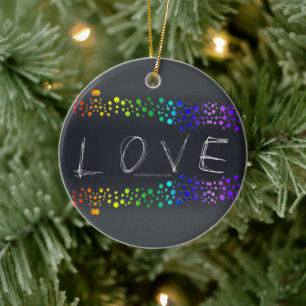 Adorno De Cerámica degradado de la palabra de amor de SlipperyJoe