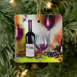 Adorno De Cerámica Degustación de vinos Colorida Personalizada