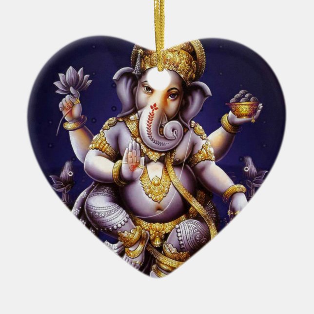 Adorno De Cerámica Deidad hindú del elefante asiático de Ganesh (Frente)