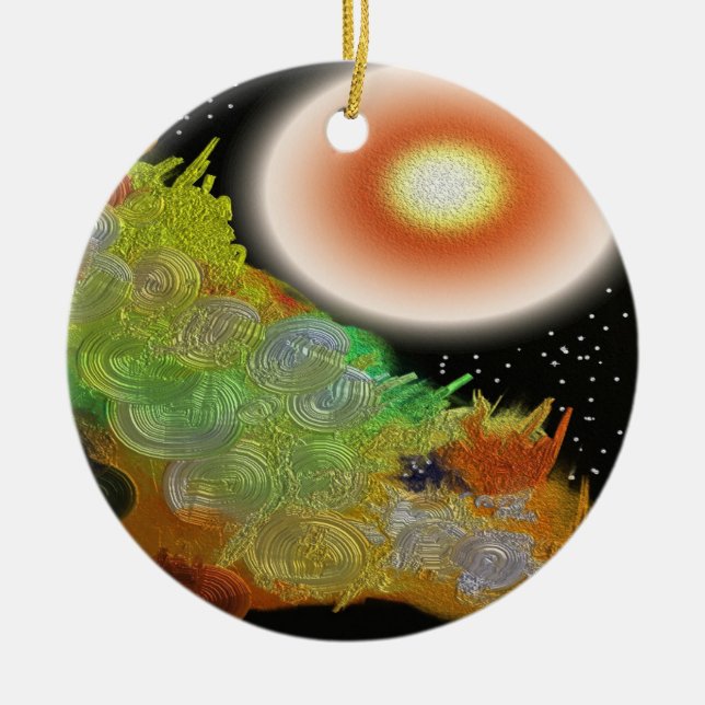 Adorno De Cerámica Dejado haya extracto ligero (Frente)