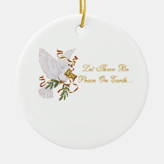 Adorno De Cerámica dejado haya paz en la tierra (Frente)