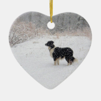 Adorno De Cerámica ¡Dejáis le nevar! Border collie