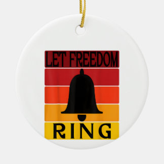 Adorno De Cerámica Dejar que el anillo de la libertad retro la bola d