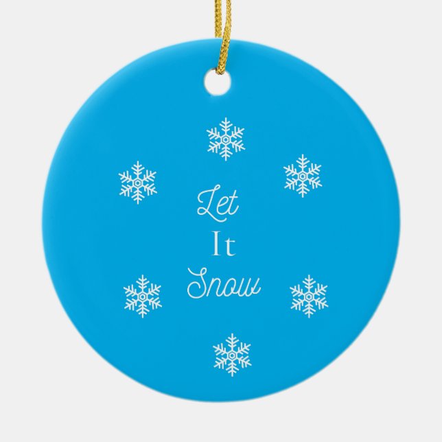 Adorno De Cerámica dejar que nieve (Frente)