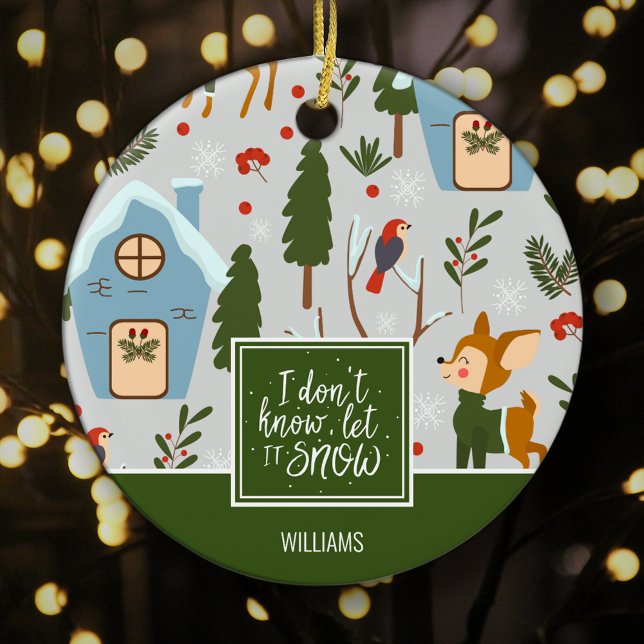 Adorno De Cerámica Dejemos que nieve cueste reno nombre Navidades ver (Subido por el creador)