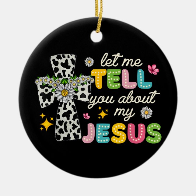 Adorno De Cerámica Déjenme Decirles Acerca De Mi Jesús Groovy Christi (Frente)