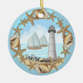 Adorno de cerámica del faro de Biloxi