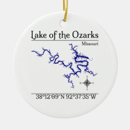 Adorno de cerámica del mapa del lago de los Ozarks