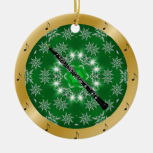 Adorno De Cerámica ~ del navidad del ~ del oro del ~ del verde del ~