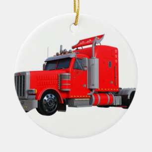 Adorno De Cerámica Del rojo remolque de Tracter semi