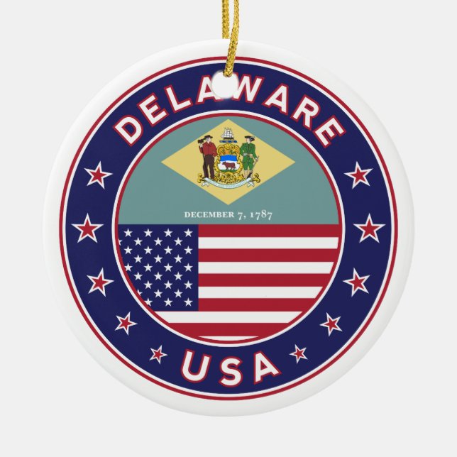 Adorno De Cerámica Delaware, Delaware t-shirt, Delaware sticker (Frente)