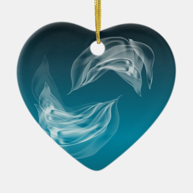 Adorno De Cerámica Delfines abstractos en juego (Frente)