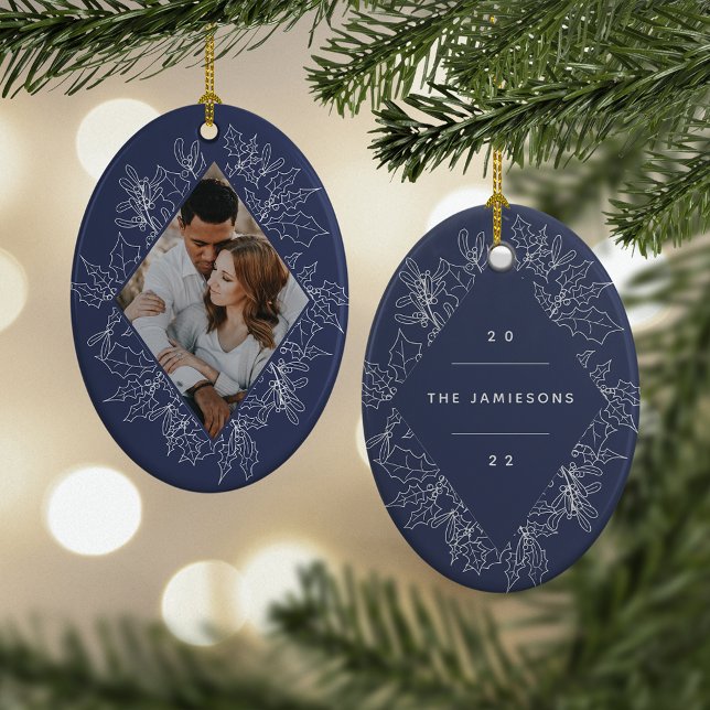 Adorno De Cerámica Delicate Holly | Foto geométrica elegante (Subido por el creador)