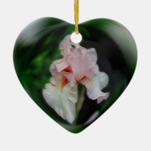 Adorno De Cerámica Delicate Pink Iris Flower Art Ornament