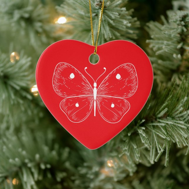 Adorno De Cerámica Delicate Sketch Butterfly (Árbol)