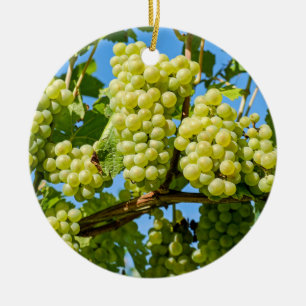 Adorno De Cerámica Deliciosas uvas verdes y cielo azul