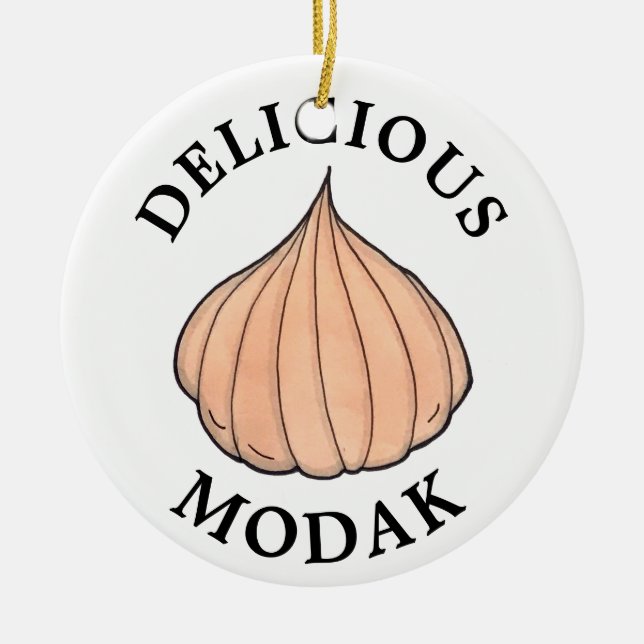 Adorno De Cerámica Delicioso Modak Coconut Mithai Indian Sweet (Frente)