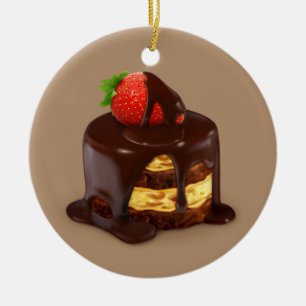 Adorno De Cerámica Delicioso pastel de helado de chocolate