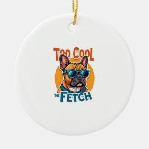 Adorno De Cerámica Demasiado genial para buscar Bulldog Francés Gafas