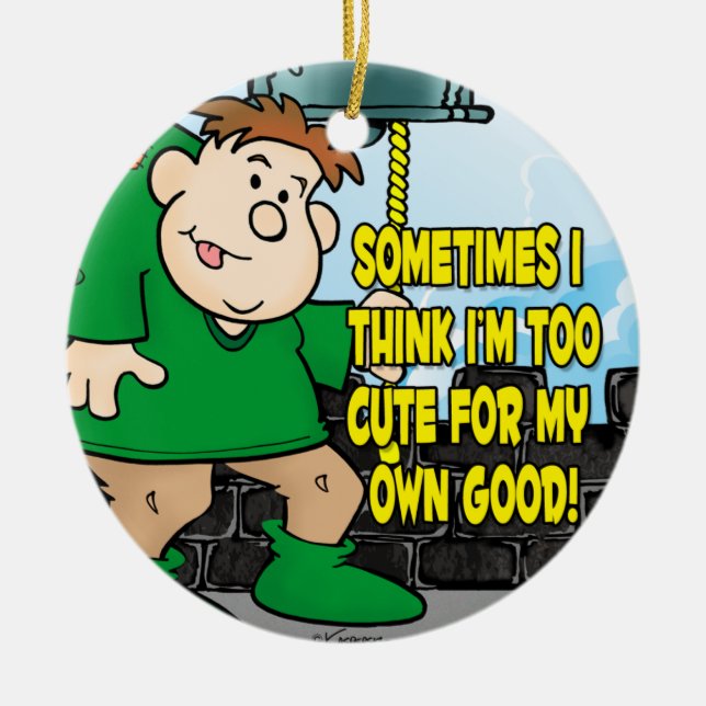 Adorno De Cerámica Demasiado lindo (Frente)