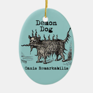 Adorno De Cerámica Demonio de Perro Divertido Vintage Lindo