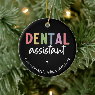 Adorno De Cerámica Dental Assistant de nombre personalizado
