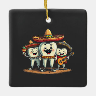 Adorno De Cerámica Dental Floral Diente Divertido Cinco De Mayo