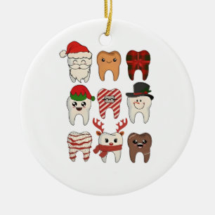 Adorno De Cerámica Dental Navidades Funny Dentist Holiday