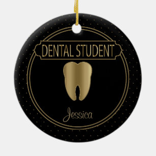 Adorno De Cerámica Dental 🦷 Student  - Black and Gold