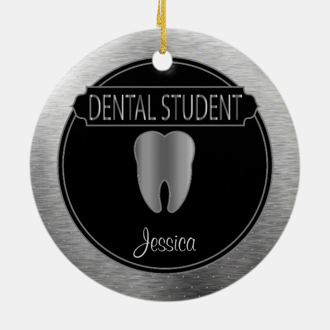 Adorno De Cerámica Dental 🦷 Student - UpScale Black and Silver (Atrás)