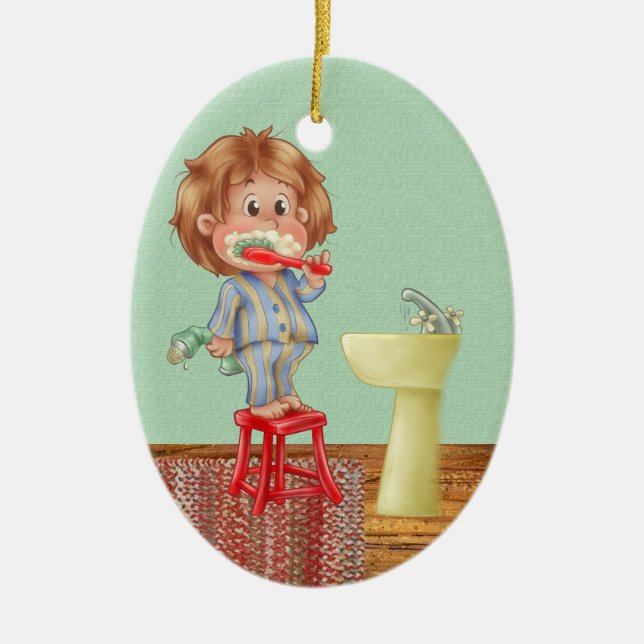 Adorno De Cerámica Dentista - Cepíllate los dientes - SRF (Frente)