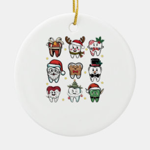 Adorno De Cerámica Dentista de Dental Squad Navidad Holiday Xmas