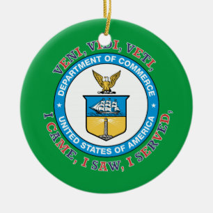 Adorno De Cerámica DEPARTAMENTO DE COMERCIO DE EE.UU. VVV Shield