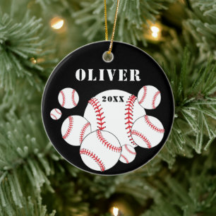 Adorno De Cerámica Deporte béisbol niños recuerdo Navidad