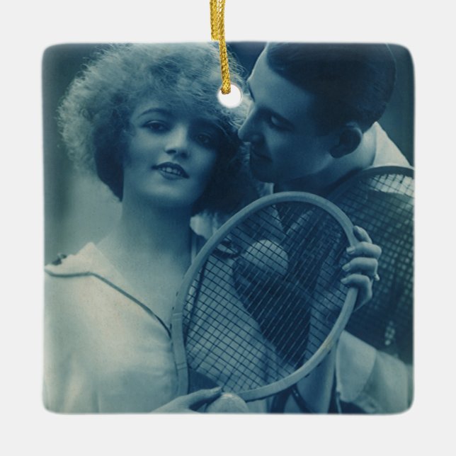 Adorno De Cerámica Deportes de moda Tenis, Amor y Romance (Anverso)