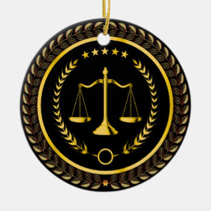 Adorno De Cerámica Derecho, abogado, escalas de justicia