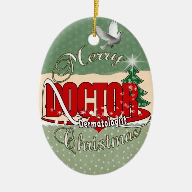 Adorno De Cerámica Dermatólogo del NAVIDAD del MÉDICO (Frente)