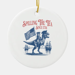 Adorno De Cerámica Derramando El Té Desde 1773 Cita Linda
