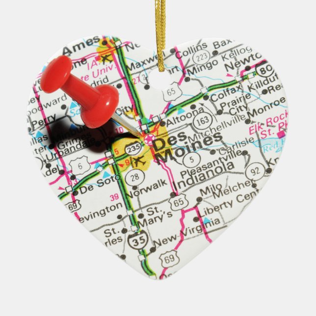 Adorno De Cerámica Des Moines, Iowa (Frente)
