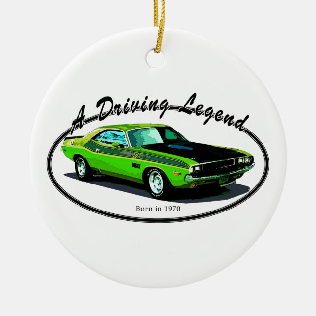 Adorno De Cerámica Desafiador de 1970 Dodge (Frente)