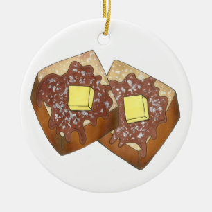 Adorno De Cerámica Desayuno francés con mantequilla y jarabe