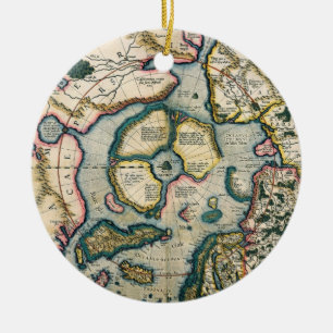 Adorno De Cerámica Descriptio del terrarum de Septentrionalium, mapa