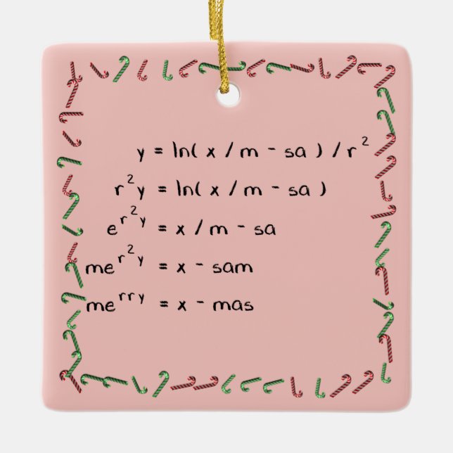Adorno De Cerámica Deseo del navidad de las matemáticas (Anverso)