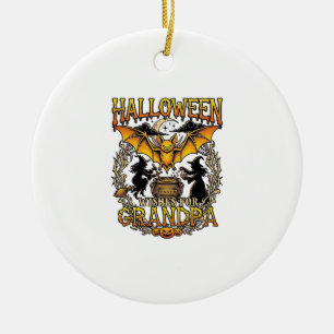 Adorno De Cerámica Deseos de Halloween Abuelo Murciélago Brujas Calde