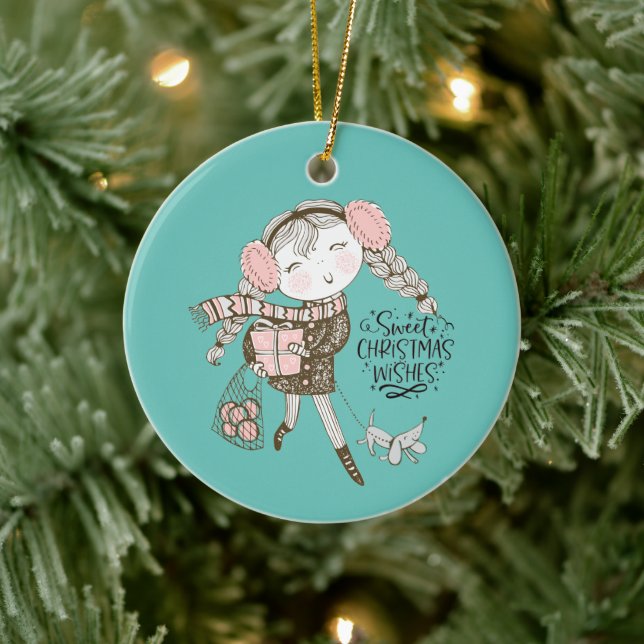Adorno De Cerámica Deseos de los Navidades dulces (Árbol)