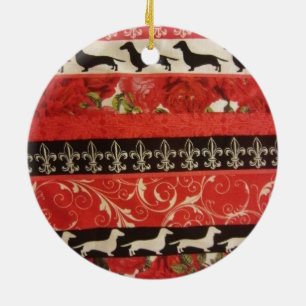 Adorno De Cerámica Desfile del Dachshund