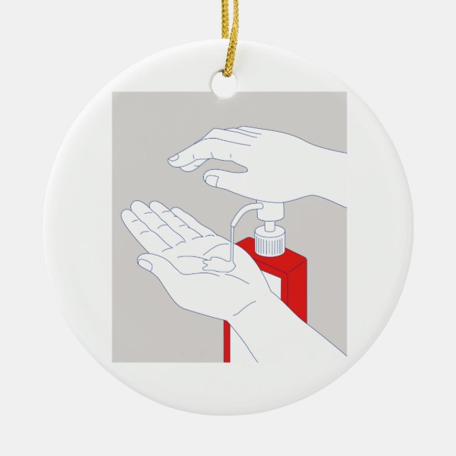 Adorno De Cerámica Desinfectante Monoline de la mano (Frente)