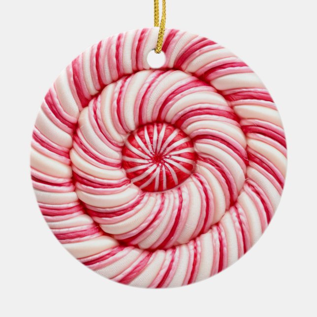 Adorno De Cerámica Deslumbramiento espiral de menta (Frente)