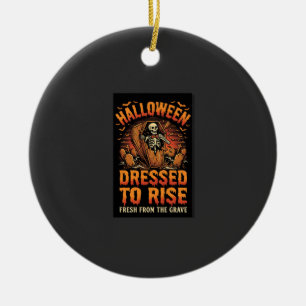 Adorno De Cerámica Despertar del disfraz del cementerio de Halloween