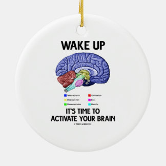 Adorno De Cerámica Despiértelo es hora de activar su cerebro (el